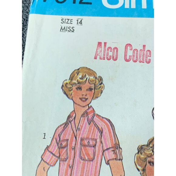 Simplicity Misses Shirt Sewing Pattern sz 14 7912 - uncut - Picture 4 of 9